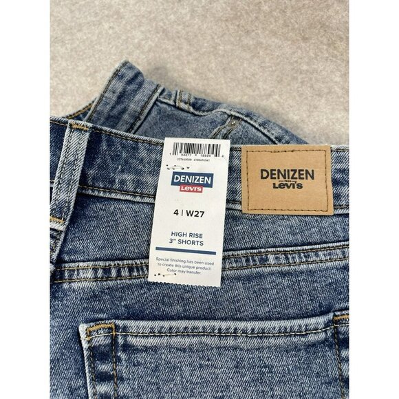 NWT Levi's Denizen High-Rise Jean Shorts Denim 3" Inseam size 4/W27 Fringe Hem - Picture 4 of 7